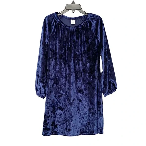 Harper Canyon | Dresses | New Harper Canyon Nordstrom Girls Navy Peacoat  Crushed Velvet Long Sleeves Dress | Poshmark